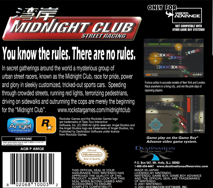 Midnight Club Street Racing GameBoy Advance