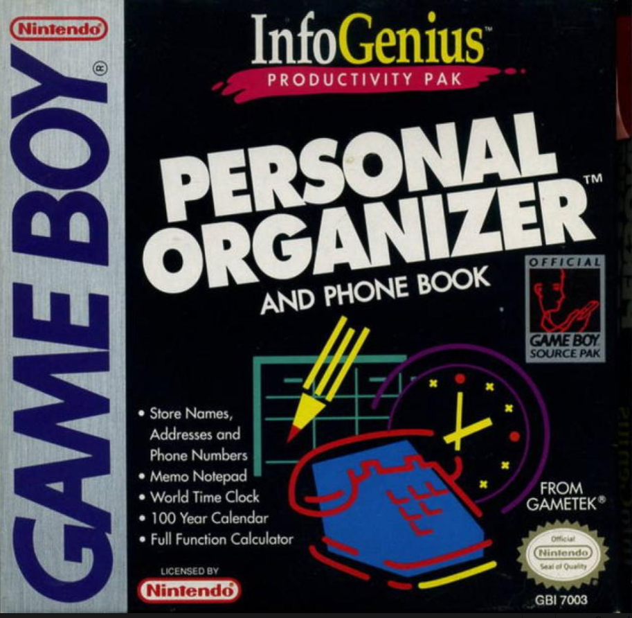 Personal Organizer & Phone Book GameBoy