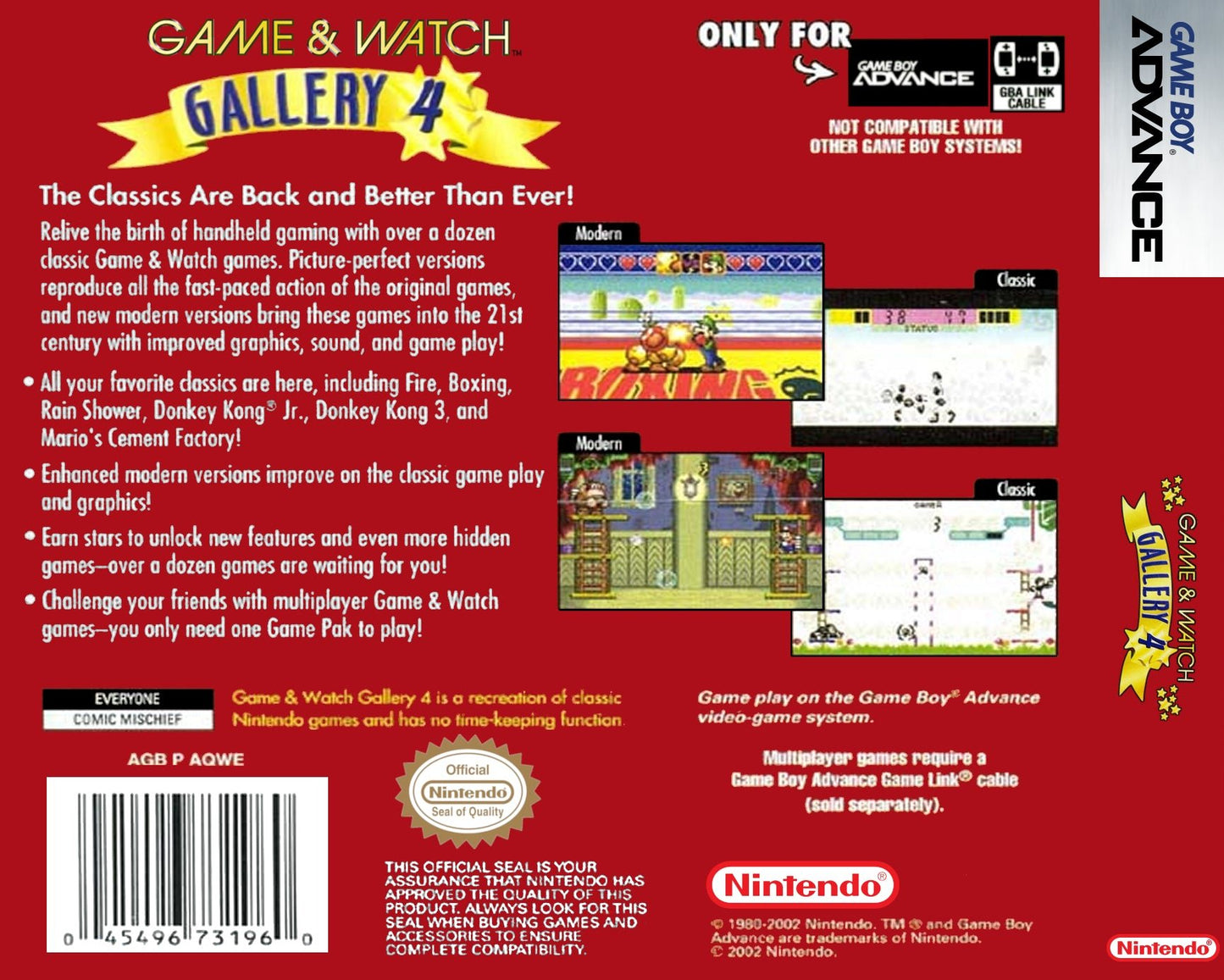 Game and Watch Gallery 4 GameBoy Advance