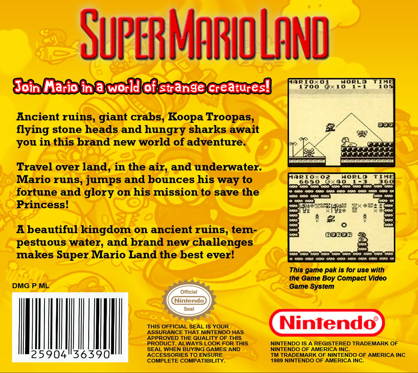 Super Mario Land GameBoy