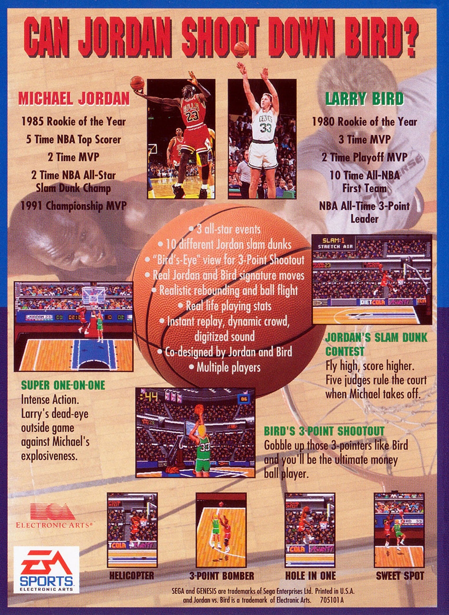 Jordan Vs Bird: One-On-One Sega Genesis