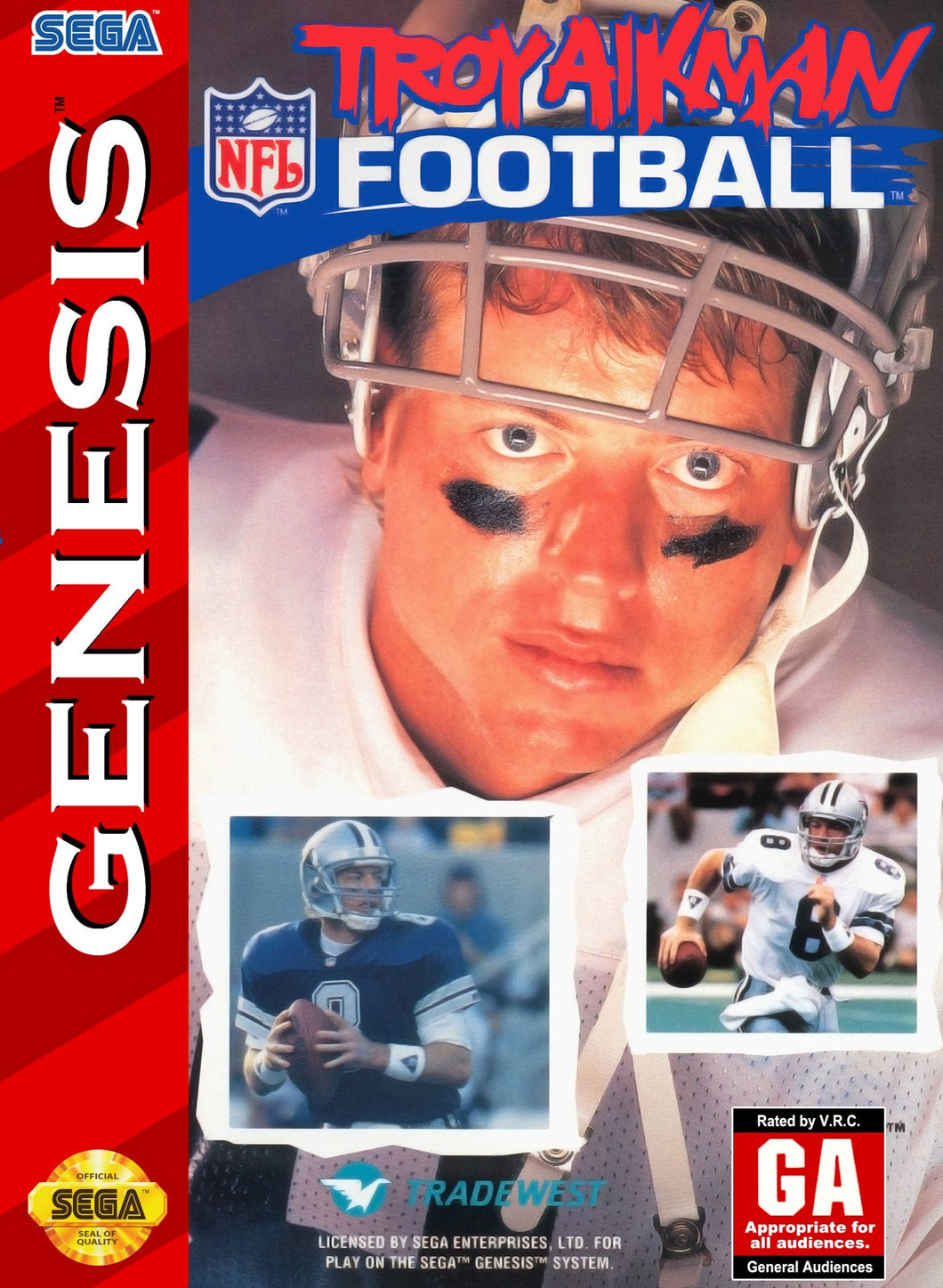 Troy Aikman NFL Football Sega Genesis
