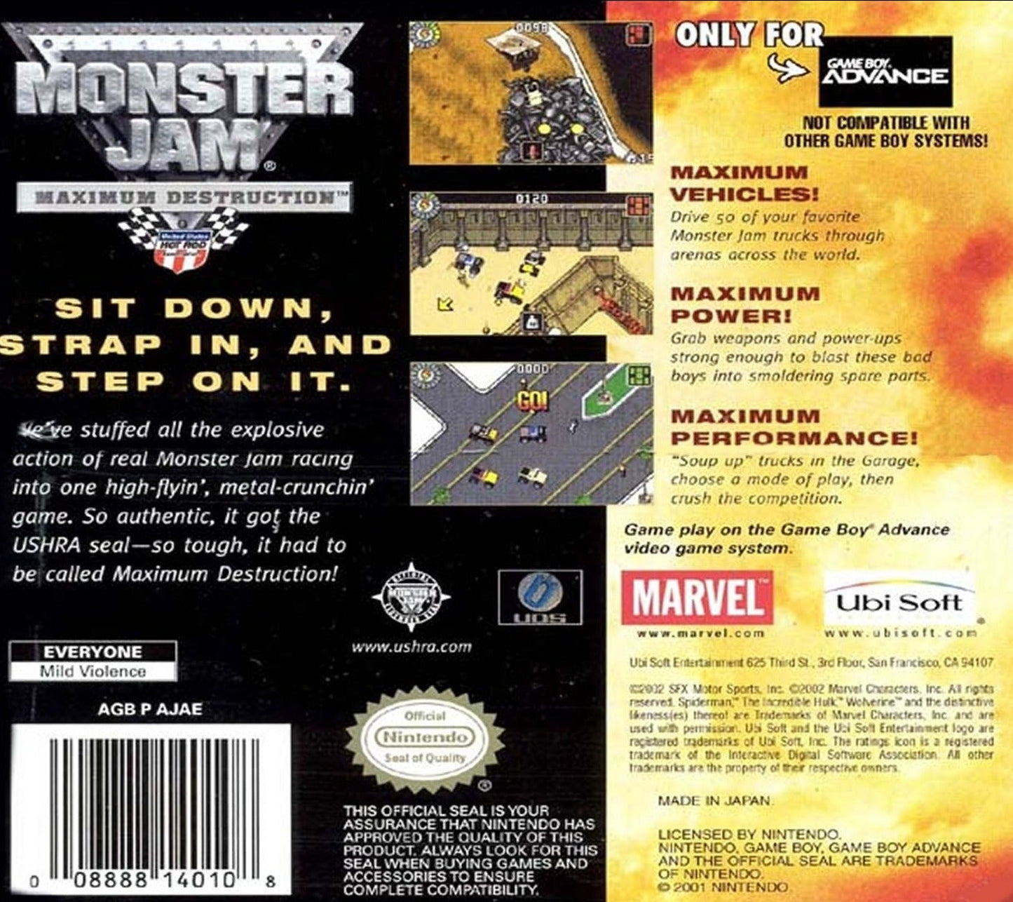 Monster Jam Maximum Destruction GameBoy Advance