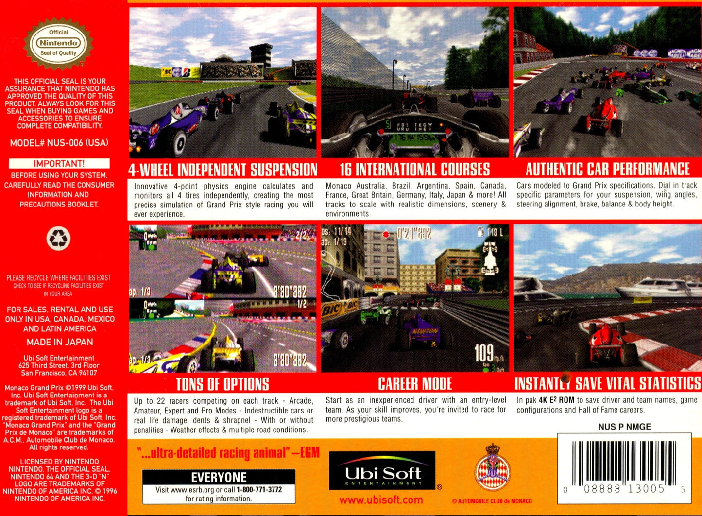 Monaco Grand Prix Nintendo 64