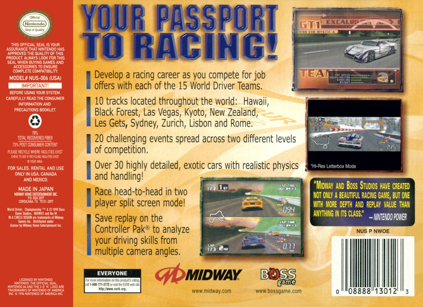 World Driver Championship Nintendo 64