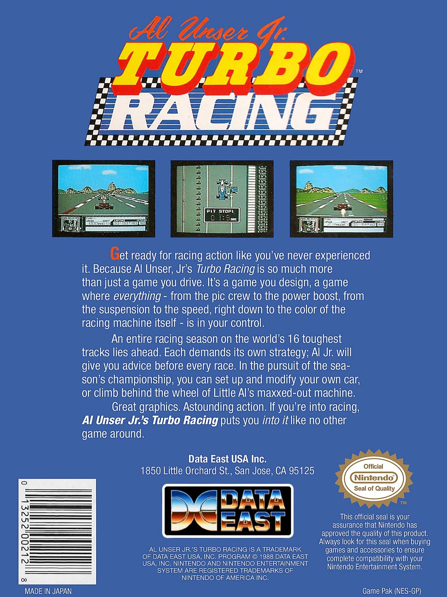 Al Unser Jr. Turbo Racing NES