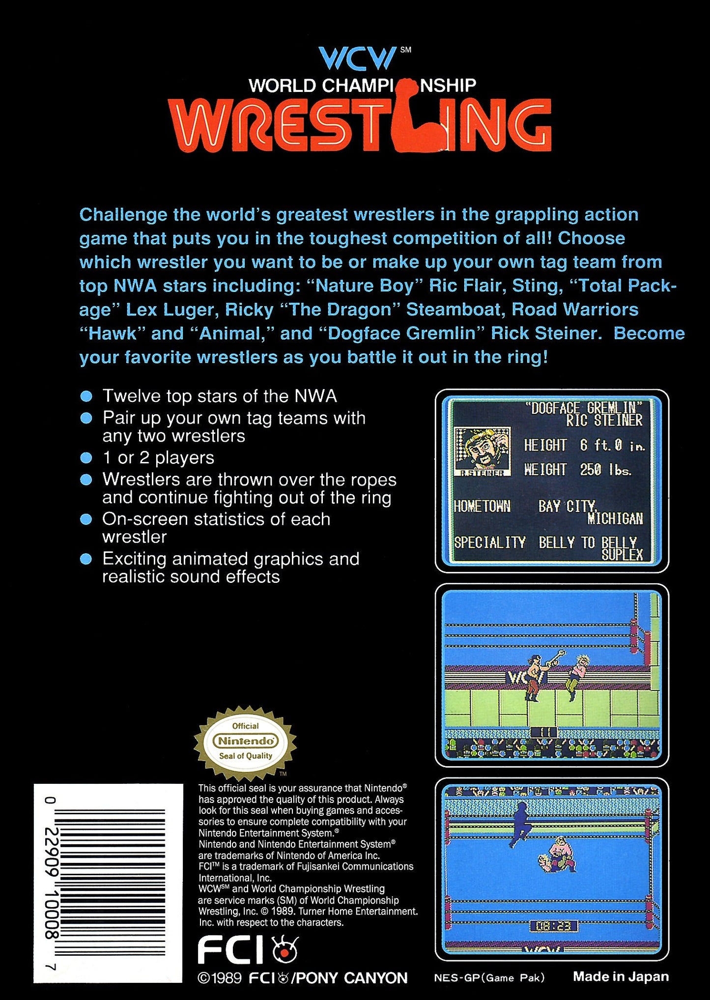 WCW World Championship Wrestling NES