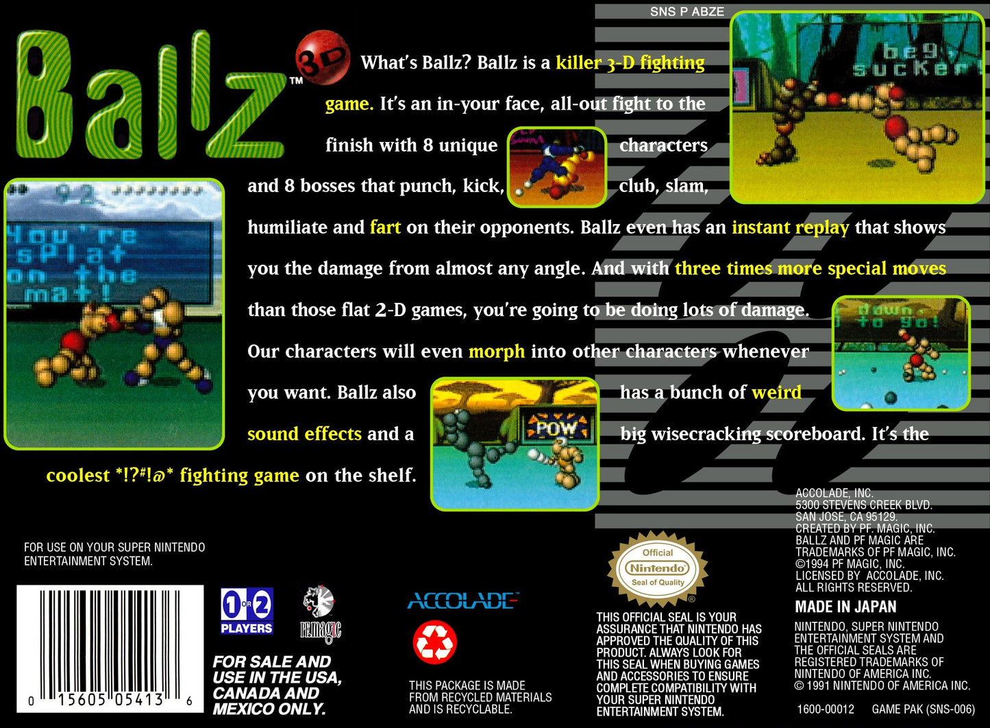 Ballz 3D Super Nintendo