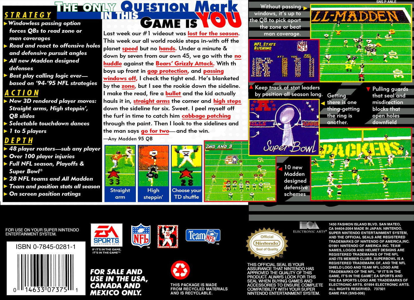 Madden NFL '95 Super Nintendo