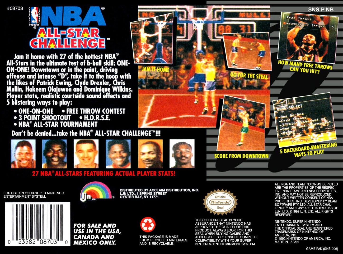 NBA All-Star Challenge Super Nintendo