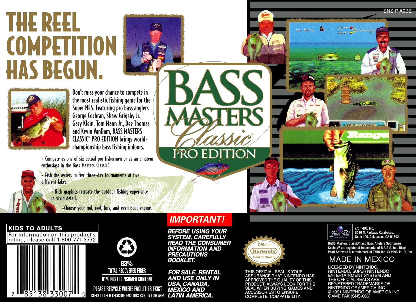 Bass Masters Classic Pro Edition Super Nintendo