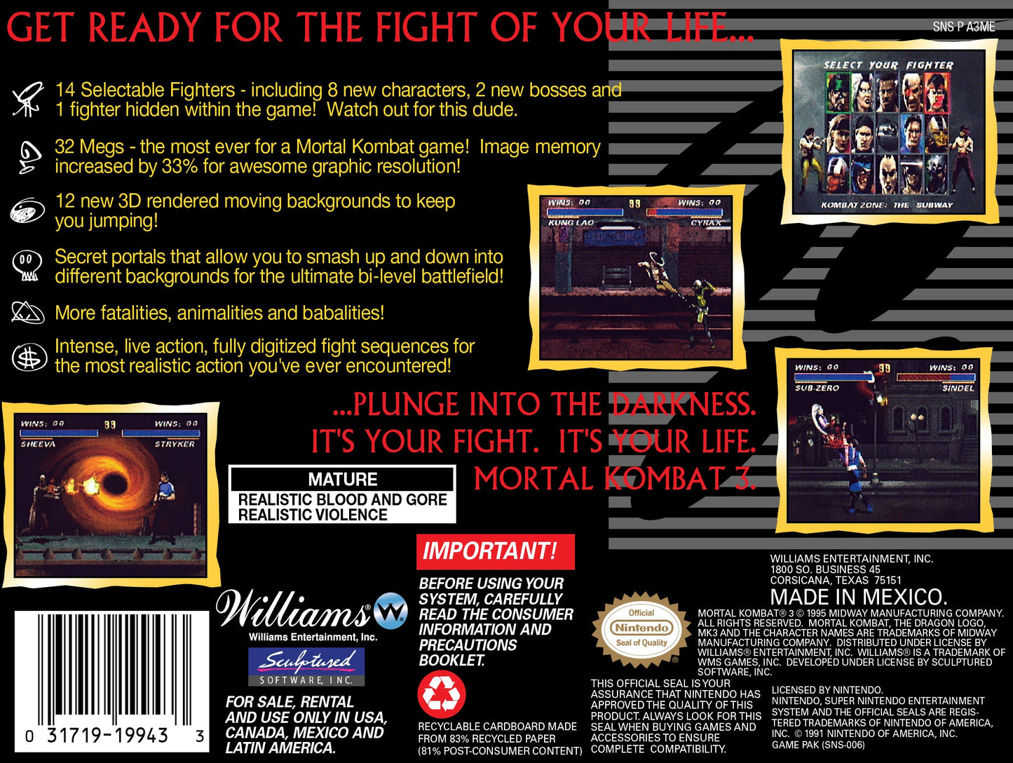 Mortal Kombat 3 Super Nintendo