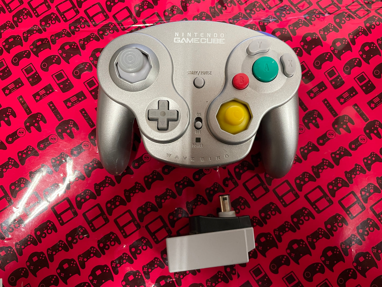 Gamecube Wavebird Wireless Nintendo Controller Silver DOL-004 + Receiver DOL-005